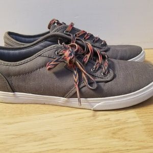Women's Gray Vans with Tribal Print Laces